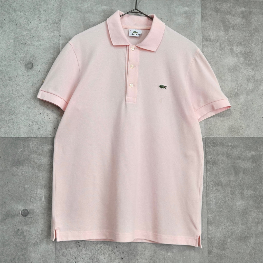 Lacoste 徽标短袖 Polo 衫（淡粉色）