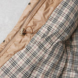 バーバリー ダウンコート ダウンジャケット ホースロゴ 刺繍 ノバチェック裏地 ベージュ レディース - NEWSED