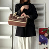 Celine Boogie Macadam Canvas/Leather Handbag Brown/Ivory