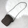 Fendi Zucca Canvas Leather Shoulder Bag Brown