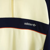 アディダス トラックジャケット ロゴ刺繍 レモンイエロー/ネイビー - NEWSED