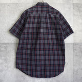 バーバリー ホースロゴ 刺繍 ノバチェック 半袖シャツ ネイビー - NEWSED