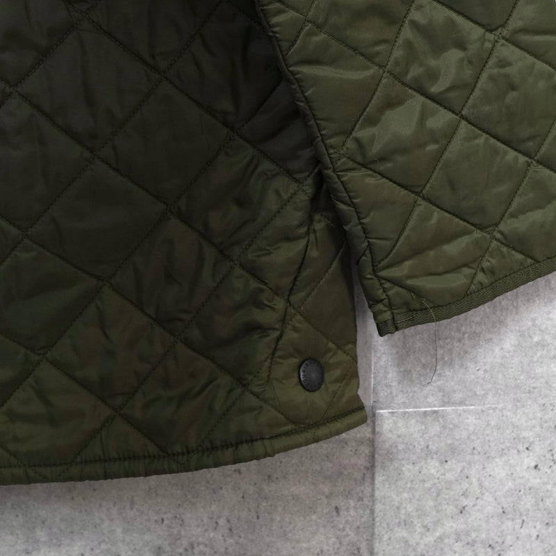 バブアー コーデュロイ襟 ロゴ キルティングジャケット カーキ - NEWSED