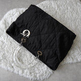 ディオール レディディオール カナージュ トロッター プラスチックハンドル トートバッグ ナイロンキャンバス /レザー ブラック 黒 - NEWSED