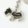 プラダ ドッグ サフィアーノレザー キーホルダー チャーム シルバー / ブラック