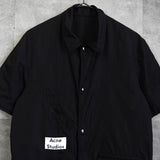 アクネ ストゥディオズ リバーシブル フェイスロゴ ナイロン 半袖シャツ ジャケット ブラック - NEWSED