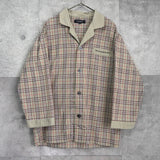 バーバリー ヴィンテージ ロゴ ノバチェック パジャマシャツ カーキ / ベージュ - NEWSED