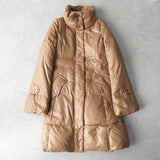 バーバリー ダウンコート ダウンジャケット ホースロゴ 刺繍 ノバチェック裏地 ベージュ レディース - NEWSED