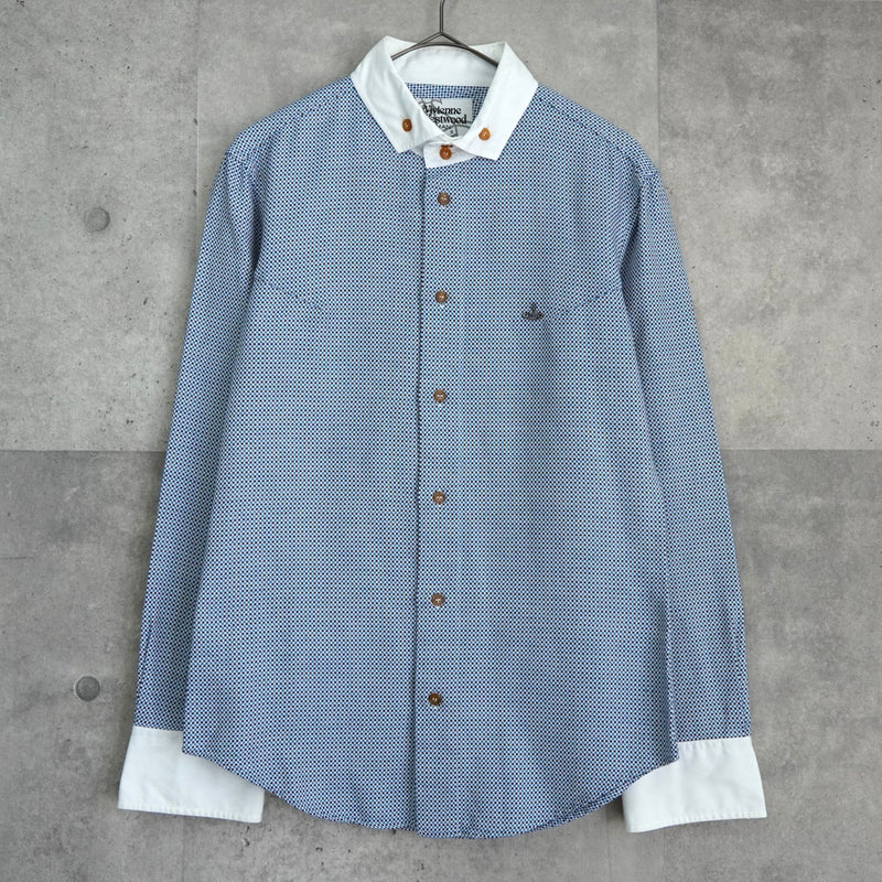 ヴィヴィアン ウエストウッド オーブ 長袖シャツ クレリックシャツ ブルー - NEWSED