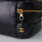 シャネル ココマーク ビコローレ レザー バニティバッグ ハンドバッグ ブラック - NEWSED