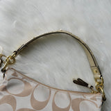 コーチ ポピー デイジー 花柄 シグネチャー キャンバス ハンドバッグ ベージュ - NEWSED