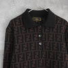 Fendi Zucca 女士羊毛 Polo 针织衫 棕黑色