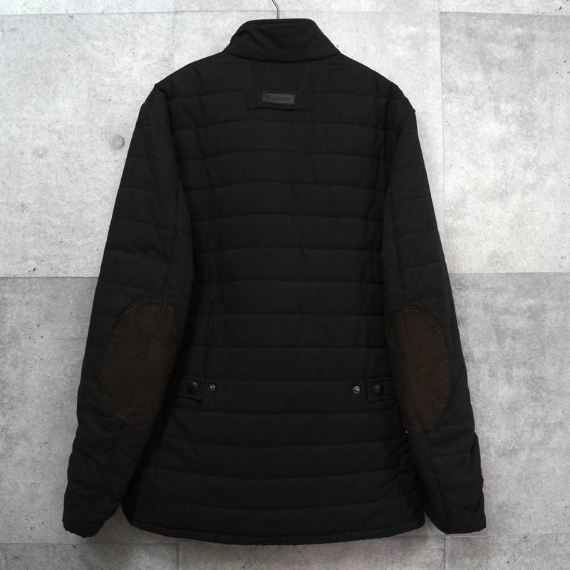 バブアー スエード切り替え キルティングジャケット ブラック - NEWSED