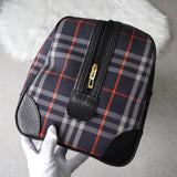 バーバリー ヴィンテージ ロゴ ノバチェック ナイロンキャンバス ボストンバッグ ネイビー - NEWSED