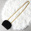 Ferragamo Gancini 黑色缎面链条单肩包