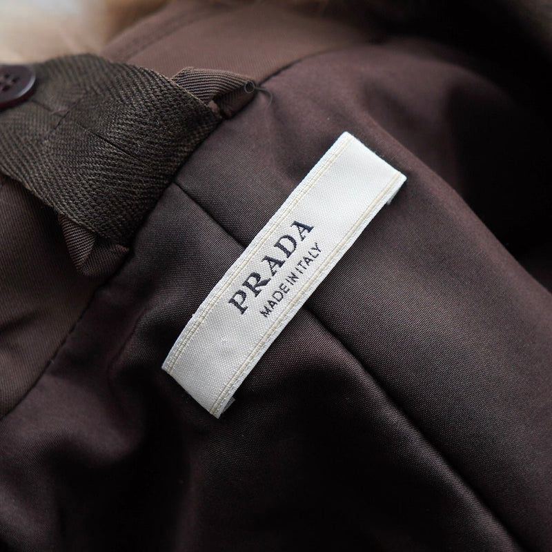 プラダ フォックス ファー チェスターコート ファー取り外し可能 レディース ブラウン - NEWSED