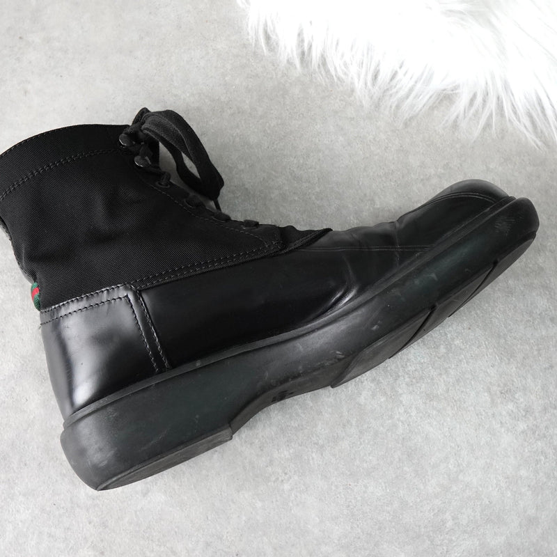 グッチ シェリーライン ドッキング ハイカット ブーツ ブラック - NEWSED