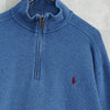 Polo Ralph Lauren 徽标半拉链运动衫 蓝色