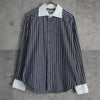 ヴィヴィアン ウエストウッド オーブ ストライプ柄 長袖シャツ クレリックシャツ ブルー