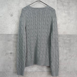 ポロ ラルフローレン ケーブル編み ロゴ ニット グレー - NEWSED
