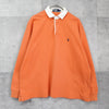 Polo by Ralph Lauren 徽标刺绣橄榄球衫，长袖，橙色