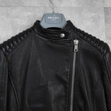 プラダ ダブル レザージャケット レディース ブラック - NEWSED