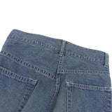 サカイ ロゴボタン ワイドシルエット カットオフ デニムパンツ インディゴ レディース - NEWSED