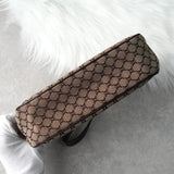 セリーヌ マカダム キャンバス / レザー ミニ ワンショルダーバッグ アクセサリーポーチ ブラウン - NEWSED