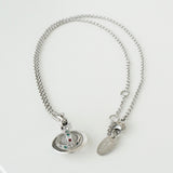 ヴィヴィアン ウエストウッド ミニ オーブ ラインストーン シルバー ネックレス - NEWSED