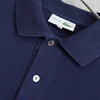 Lacoste 徽标贴片长袖 Polo 衫（海军蓝）