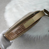 フェンディ ズッキーノ コーディングキャンバス レザー ショルダーバッグ カーキ ベージュ - NEWSED