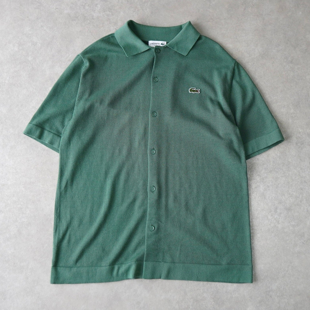 Lacoste 徽标贴片短袖针织 Polo 衫（绿色）