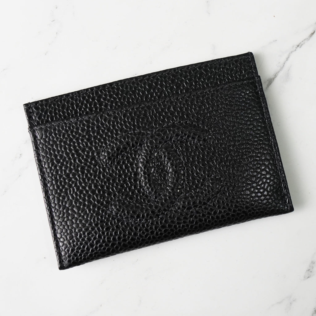 シャネル ココマーク キャビアスキン カードケース ブラック