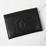 シャネル ココマーク キャビアスキン カードケース ブラック - NEWSED