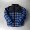 ステューシー チェック柄 ダウンジャケット ブルー / ブラック