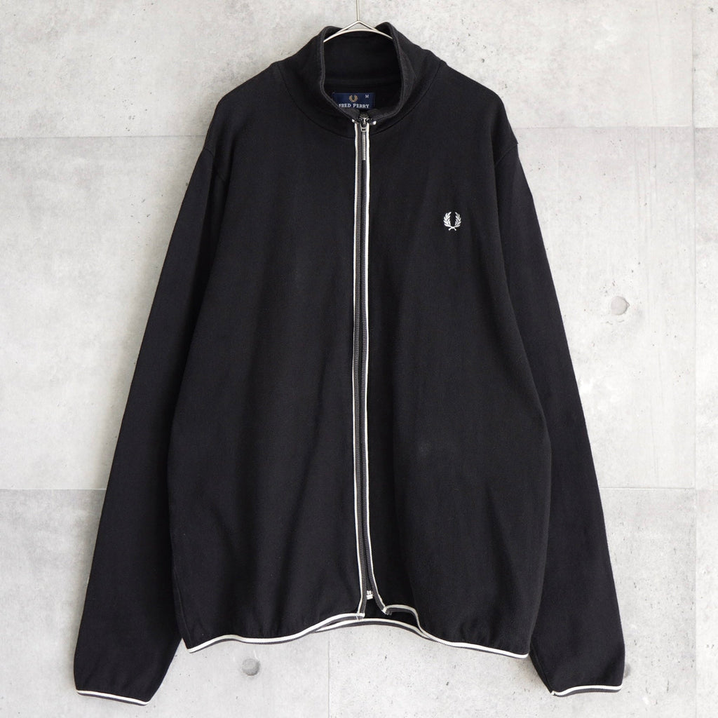 フレッドペリー スウェット生地 ジップアップ ジャケット ロゴ刺繍 ネイビー