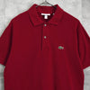 Lacoste 波尔多色徽标短袖 Polo 衫