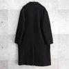 Fred Perry Logo Embroidered Brushed Long Coat Cocoon Coat Chester Coat Black