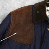 ポロ ラルフローレン スエード切り替え コーデュロイ襟 キルティングジャケット ネイビー - NEWSED