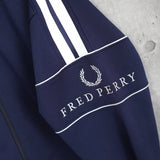 フレッドペリー トラックジャケット ロゴ刺繍 ネイビー - NEWSED