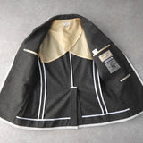 メゾン キツネ シングル テーラードジャケット ブレザー グレー/ホワイト - NEWSED