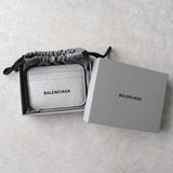 バレンシアガ ロゴ グリッター パスケース カードケース シルバー - NEWSED