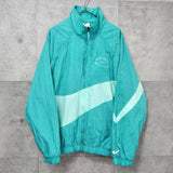 ナイキ ロゴ刺繍 ナイロンジャケット ブルゾン ブルー系 グリーン系 - NEWSED