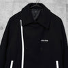 アディダス ロゴ ジッパー ウール ピーコート メンズ ブラック