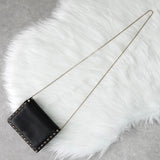 ヴァレンティノ ロックスタッズ レザー チェーンショルダー ショルダーバッグ ポシェット ブラック / ゴールド - NEWSED