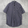 バーバリー ノバチェック ホースロゴ 刺繍 半袖シャツ ブラック / ホワイト