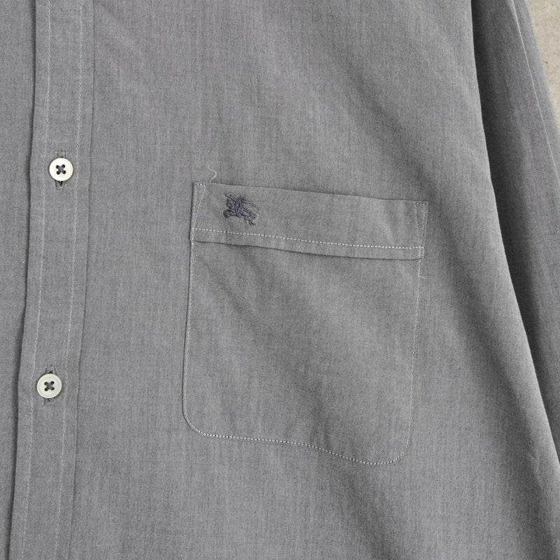 バーバリー ブラックレーベル ホースロゴ クレリックシャツ 長袖シャツ グレー - NEWSED