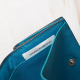 ボッテガ ヴェネタ イントレチャート タイニー レザー 三つ折りウォレット コンパクトウォレット ダークブラウン / ブルー 保存袋付き - NEWSED