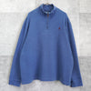Polo Ralph Lauren 徽标刺绣蓝色半拉链运动衫
