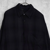 エヌハリウッド オンブレシャツ レーヨンシャツ 長袖シャツ ブラック - NEWSED